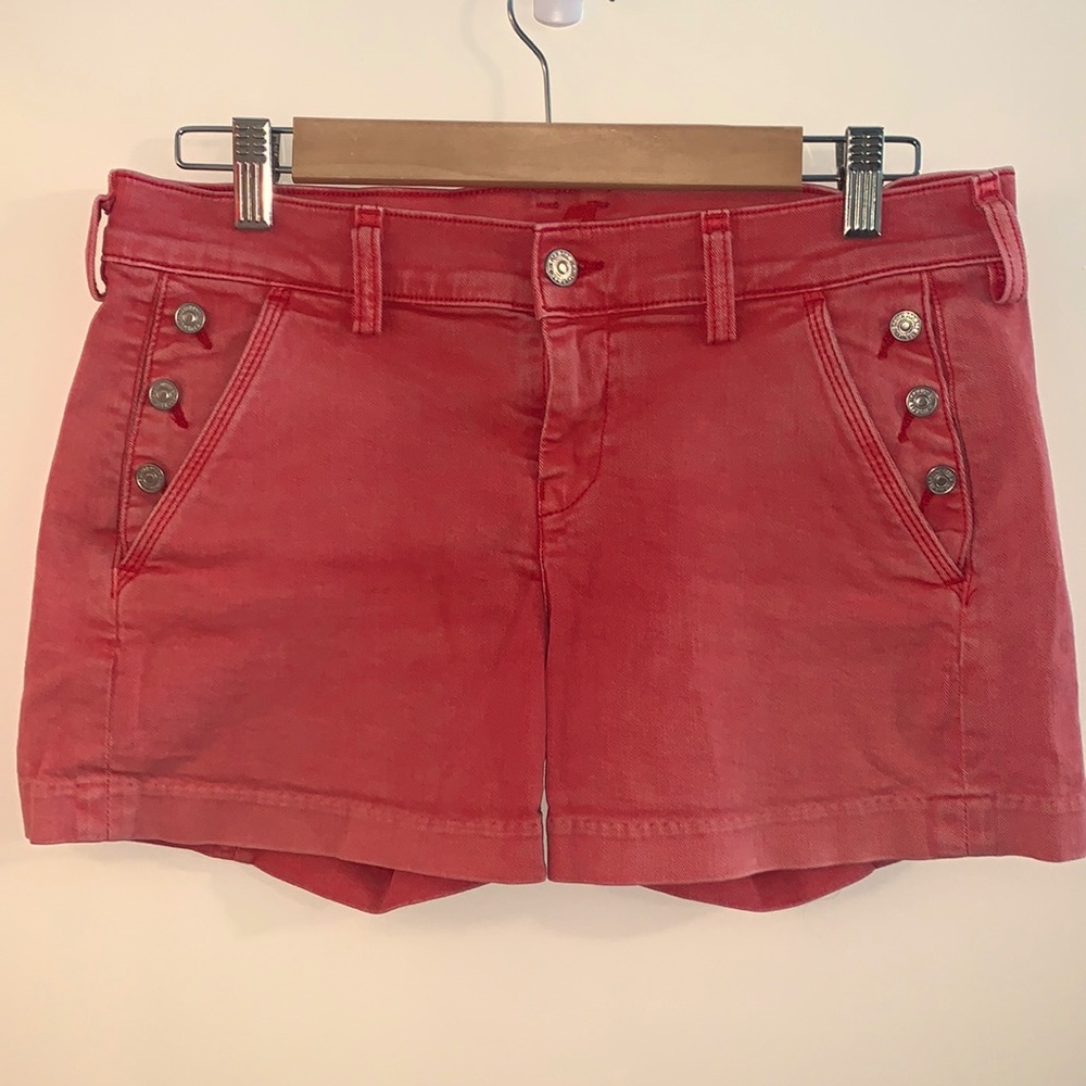 7 Seven for All Mankind salmon pink red shorts 27